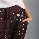 Women Star Printed Pencil Stretch Elastic Waist Pants